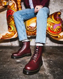 Dr. Martens 1460 Cherry Red Smooth Dr. Marten 8 Eye Boots
