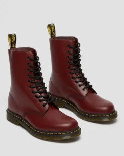 Dr. Martens 1490 Smooth Cherry Red Dr. Marten 10 Eye Boots -Halloween Cosplay 11857600.82