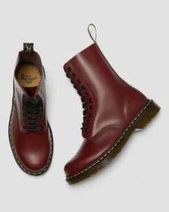 Dr. Martens 1490 Smooth Cherry Red Dr. Marten 10 Eye Boots