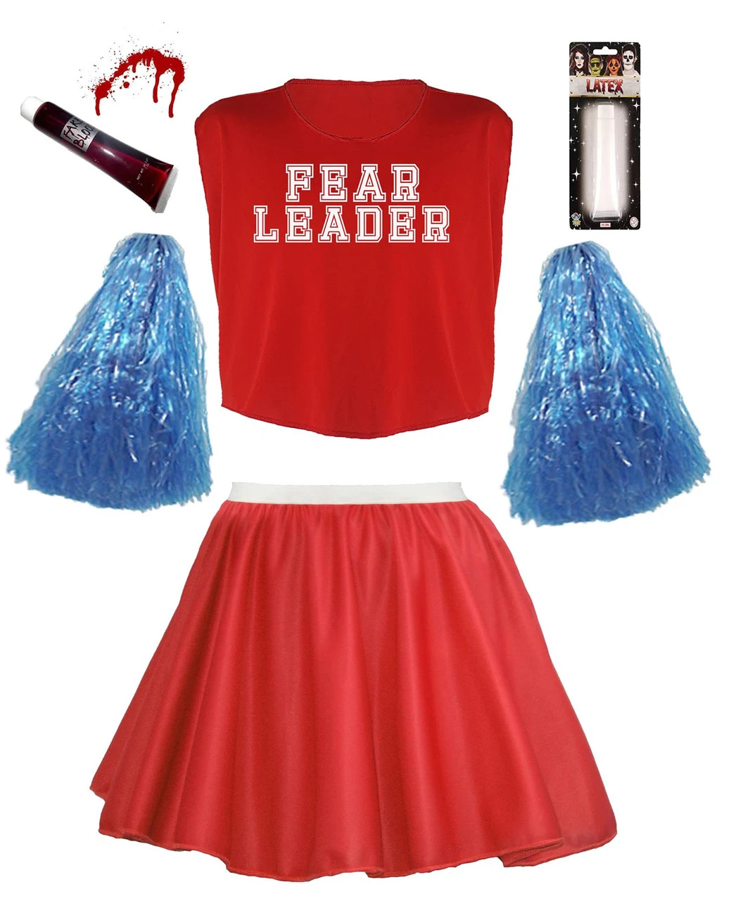 Mens Halloween Fear Leader Drag Cheerleader Fancy Dress Costume 2 Mens Halloween Fear Leader Drag Cheerleader Fancy Dress Costume - Image 2