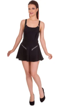 Highlife Pinafore Suspender Skirt Black