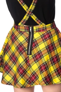 Highlife Pinafore Suspender Skirt Yellow Tartan -Halloween Cosplay 1549049704SBN245YELLOW 3