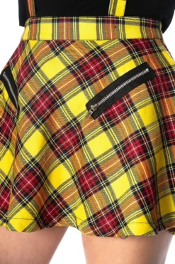Highlife Pinafore Suspender Skirt Yellow Tartan -Halloween Cosplay 1549049704SBN245YELLOW 4