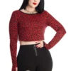 Cherry Red Leopard Print Sweater Top