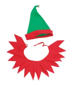 Bristol Novelty Adults Red & Green Santas Helper Elf Christmas Hat Accessory Set
