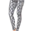 Brushed Light Gray Python Snakeskin Leggings