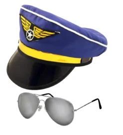 Police Captain Sargeant Sailor Captain Airline Pilot Peaked Hat & Glasses Fancy Dress Kit -Halloween Cosplay 21b909a9 e3d0 486b b232 3e1ae62ce952 93376.1628692955