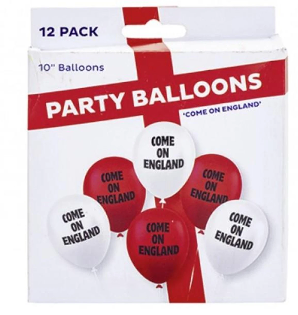 Come On England 10" Balloons 12 Per Pack World Cup Decoration 1 Come On England 10" Balloons 12 Per Pack World Cup Decoration