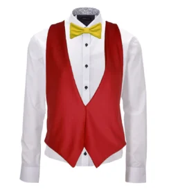 Adults Spain Espania Spanish National Flag Backless Waistcoat & Bowtie Fancy Dress [2 Sizes]
