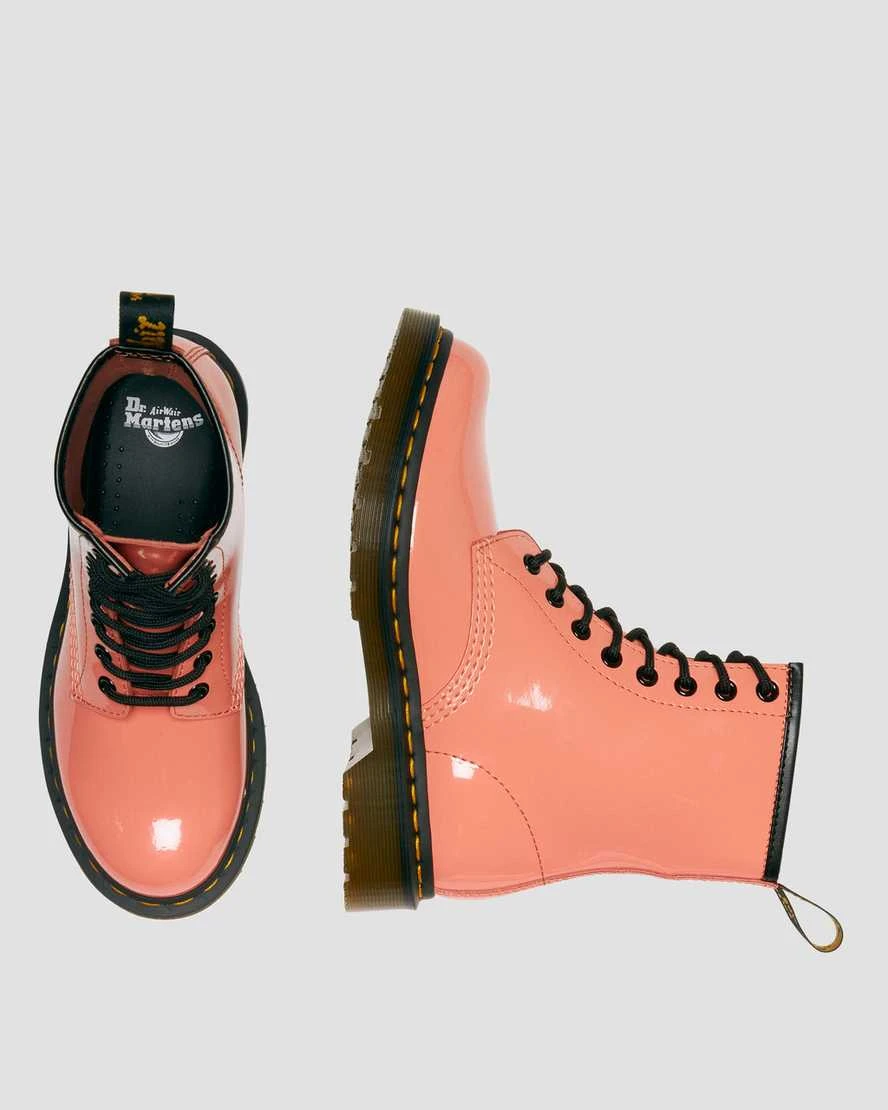 Dr. Martens 1460 Shiny Coral Patent Leather Boots 4 Dr. Martens 1460 Shiny Coral Patent Leather Boots - Image 4