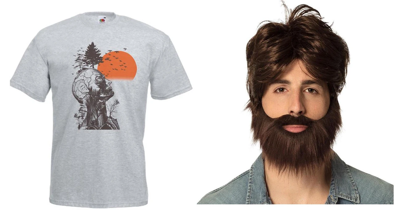 Hungover Alan Stag Night Party Comedy Movie T-Shirt Wig & Beard Fancy Dress 16 Hungover Alan Stag Night Party Comedy Movie T-Shirt Wig & Beard Fancy Dress - Image 16