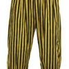 Adults Long Yellow & Black Vertical Stripe Steampunk Bloomers Victorian Fancy Dress