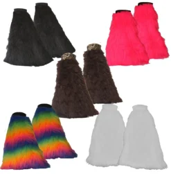 Funky Fluffies Faux Fur Flared Boot Covers Rave Pride Festival 90s Cyber Kid Hen Party Fancy Dress Costume Accessory