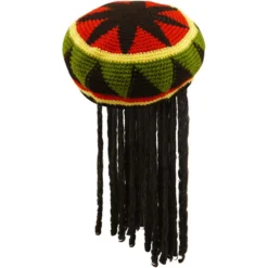 Adults Rasta Rastafarian Rastacap Tam Wit Dreadlocks Novelty Fancy Dress Hat
