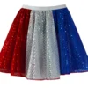 Ladies 15" Length USA United States Of America Sequin Skater Skirt Fancy Dress [2 Sizes]