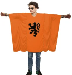 Adults Netherlands Leo Belgicus Flag Poncho Patriotic Supporters Fancy Dress Costume [One Size]