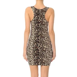 Leopard Racer Back Bodycon Dress -Halloween Cosplay 67573 8 brown black 3