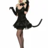Black Cat Halloween Velveteen Long Elbow Length Gloves