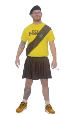 Mens Pot Brownie Costume Girl Scout Cookies Festival Fancy Dress 420 Weed UK