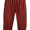 Adults Long Red & Black Vertical Stripe Steampunk Bloomers Victorian Fancy Dress