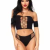 LEG AVENUE Bad Intentions Crop Top & Thong Set