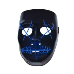 Anarchy Blue Light-Up Mask Led Halloween Purge Horror Stitches Mask
