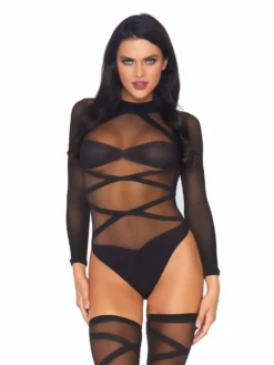 LEG AVENUE Truth Or Dare Bodysuit And Thigh Highs Set