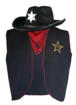 Adults Sheriff Wild West Cowboy Cowgirl Western Law Maker Fancy Dress Costume [2 Sizes]