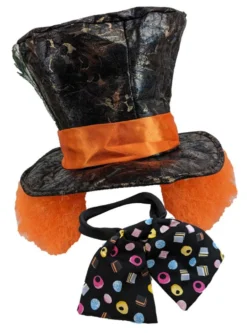 Adults Mad Hatter Top Hat & Cravat Wonderland Fancy Dress Costume Accessory [One Size]