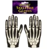 Unisex Black Skeleton Print Halloween Fancy Dress Bone Gloves Accessory