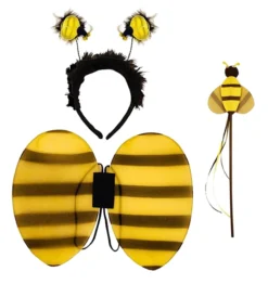 Childrens Black & Yellow Bumble Bee Garden Insect Fancy Dress Set