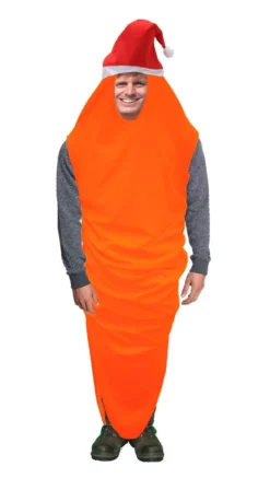 Adults Orange Kevin The Carrot With Christmas Hat Supermarket Toy Fancy Dress One Size Costume