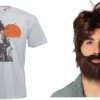 Hungover Alan Stag Night Party Comedy Movie T-Shirt Wig & Beard Fancy Dress