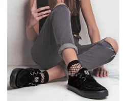Black Suede D-Ring VLK Creeper Sneaker -Halloween Cosplay A9178 LF 01 400x 5d9be362 e91f 466b a1a6 b5f98304560d