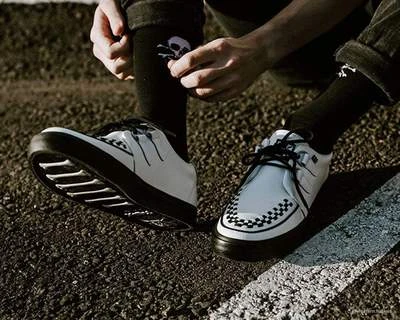 White Leather D-Ring VLK Creeper Sneaker 9 White Leather D-Ring VLK Creeper Sneaker - Image 9