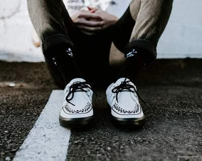 White Leather D-Ring VLK Creeper Sneaker 8 White Leather D-Ring VLK Creeper Sneaker - Image 8