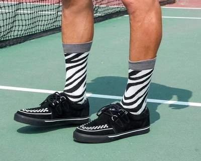 Black Suede White Interlace VLK Creeper Sneaker 5 Black Suede White Interlace VLK Creeper Sneaker - Image 5