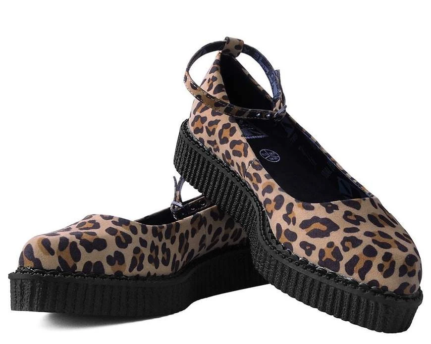 Leopard Pointed Ballet Ankle Strap Creeper 2 Leopard Pointed Ballet Ankle Strap Creeper - Image 2