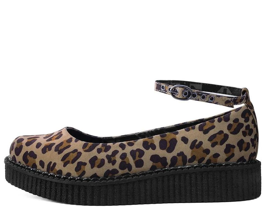 Leopard Pointed Ballet Ankle Strap Creeper 4 Leopard Pointed Ballet Ankle Strap Creeper - Image 4