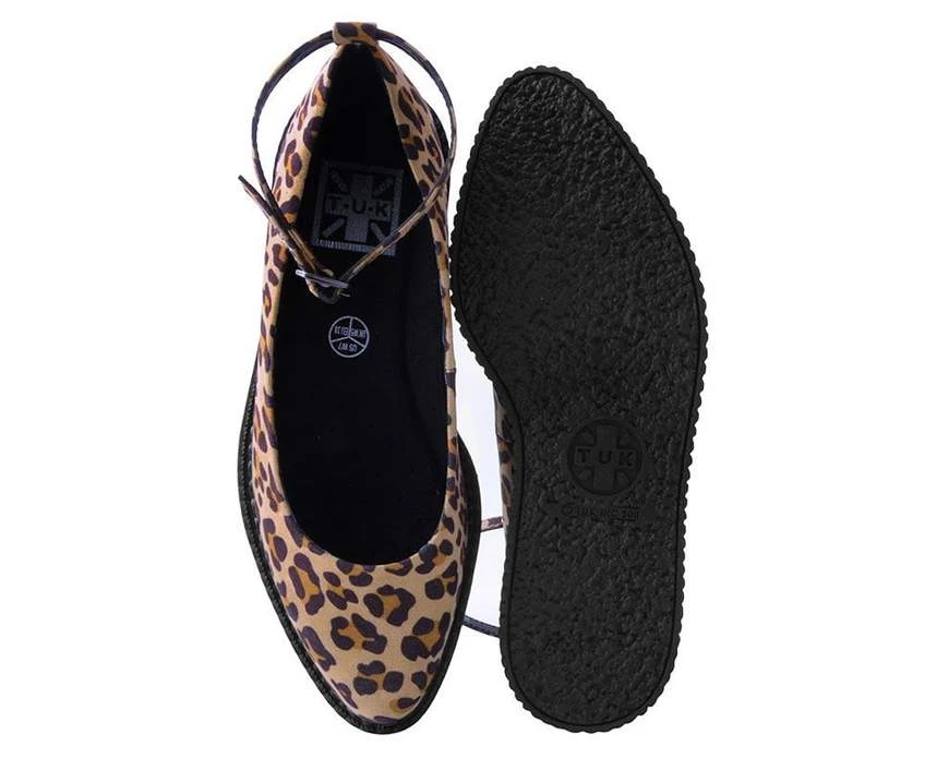 Leopard Pointed Ballet Ankle Strap Creeper 5 Leopard Pointed Ballet Ankle Strap Creeper - Image 5