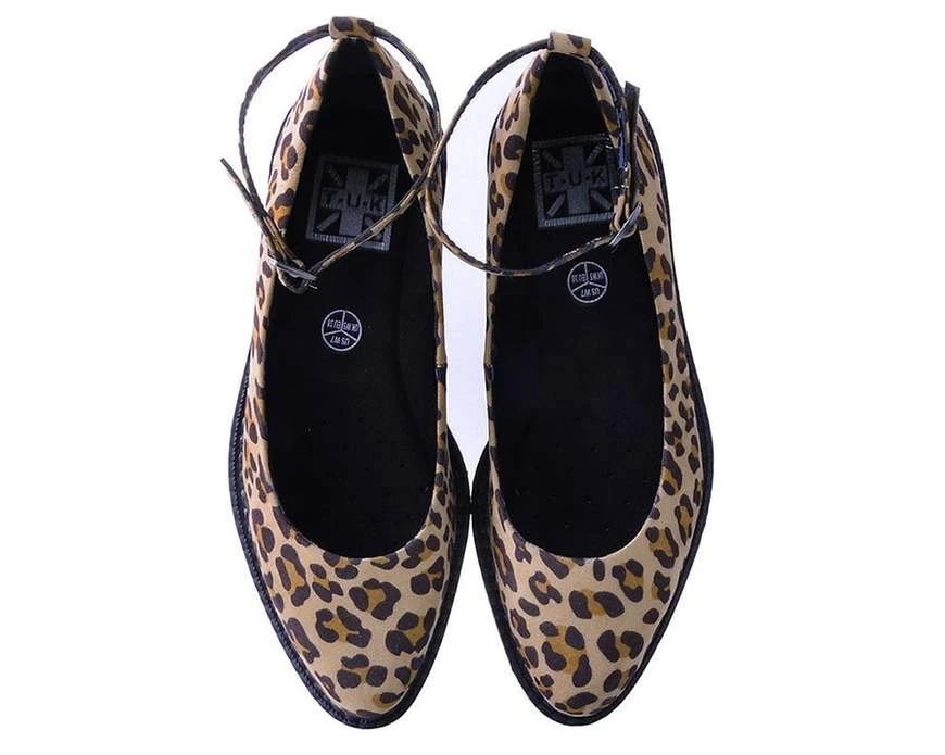 Leopard Pointed Ballet Ankle Strap Creeper 6 Leopard Pointed Ballet Ankle Strap Creeper - Image 6