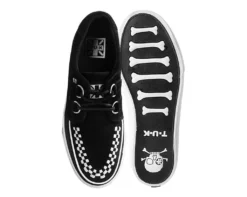 Black Suede D-Ring White Interlace VLK Sneaker -Halloween Cosplay A9807 BOTH TOP