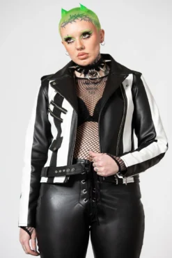 Beetlejuice Vegan Leather Jacket -Halloween Cosplay BEETLEJUICE LEATHER JACKET W 2