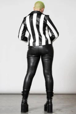 Beetlejuice Vegan Leather Jacket -Halloween Cosplay BEETLEJUICE LEATHER JACKET W 3