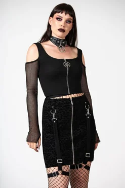 Bound To Me Black Leopard Garter Skirt