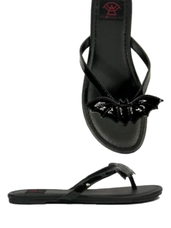 Betty Bat Sandal Shiny Patent Black