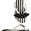Betty Bat Black & White Striped Sandal