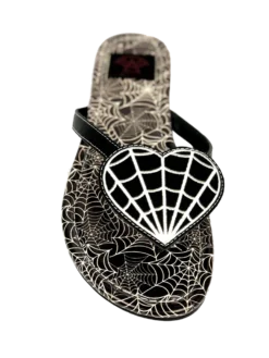 Betty Webbed Heart Sandal -Halloween Cosplay BettySpiderWebHeartBlackFront