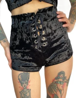 Black Velvet Tied Up Daisy Dukes