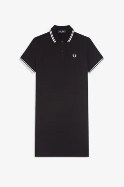 Fred Perry Twin Tipped Polo Dress Black / White -Halloween Cosplay D3600 350 2